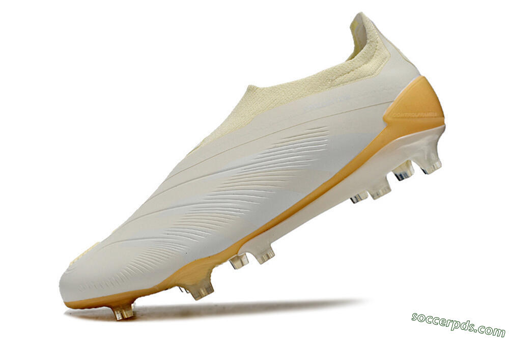 Adidas Predator Accuracy+ Laceless FG Low-Tops Football Boots - White/Beige 5