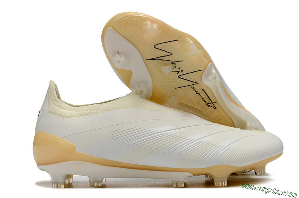 Adidas Predator Accuracy+ Laceless FG Low-Tops Football Boots - White/Beige 1