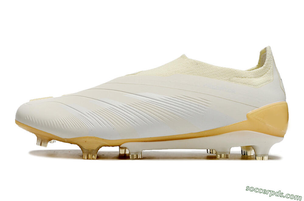 Adidas Predator Accuracy+ Laceless FG Low-Tops Football Boots - White/Beige 2