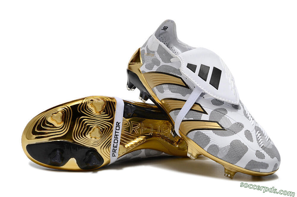 Adidas Predator Elite Foldover Tongue FG Low-Tops Football Boots - White/Silver/Gold/Black 3