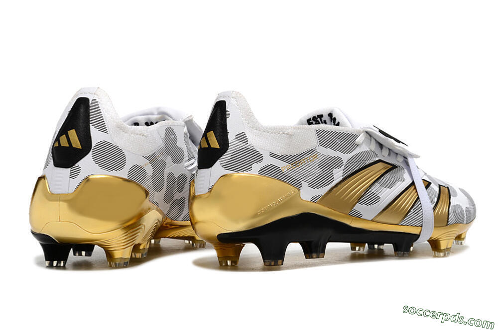Adidas Predator Elite Foldover Tongue FG Low-Tops Football Boots - White/Silver/Gold/Black 6