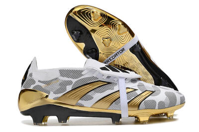 Adidas Predator Elite Foldover Tongue FG Low-Tops Football Boots - White/Silver/Gold/Black