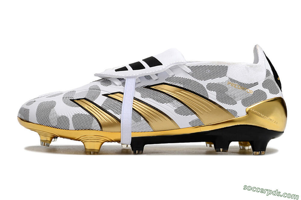 Adidas Predator Elite Foldover Tongue FG Low-Tops Football Boots - White/Silver/Gold/Black 2
