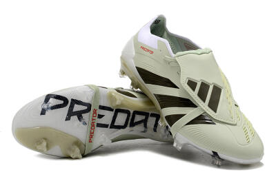 Adidas Predator Elite Foldover Tongue FG Low-Tops Football Boots - Beige/Black/White