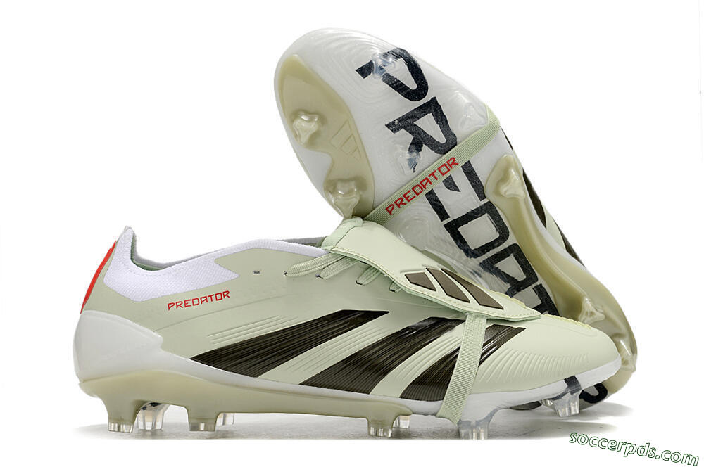 Adidas Predator Elite Foldover Tongue FG Low-Tops Football Boots - Beige/Black/White 1