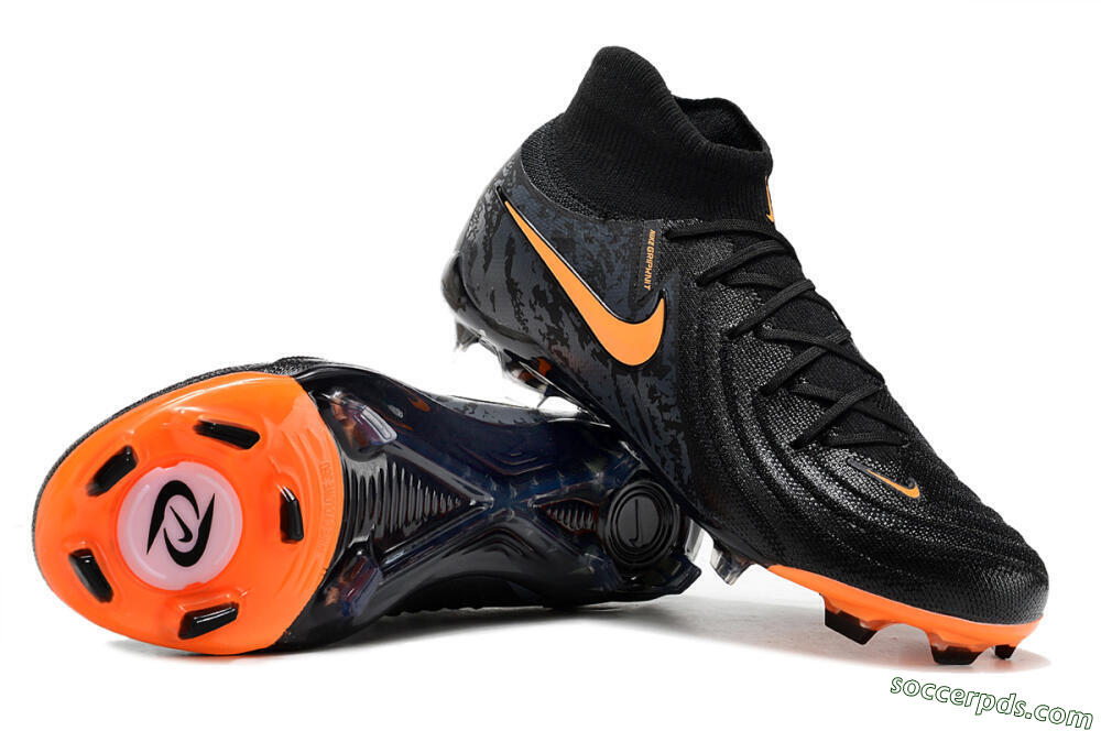 Nike Phantom Luna Elite FG High-Tops Football Boots - Black/Silver/Orange 0