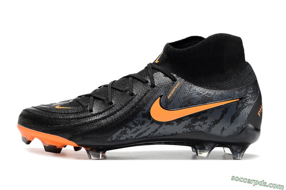Nike Phantom Luna Elite FG High-Tops Football Boots - Black/Silver/Orange 2