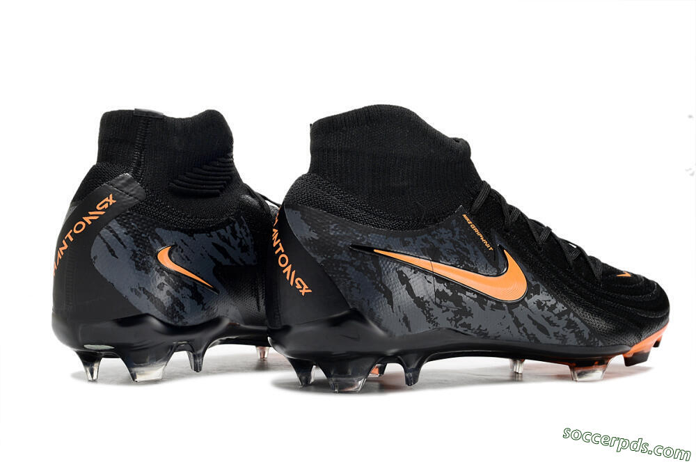 Nike Phantom Luna Elite FG High-Tops Football Boots - Black/Silver/Orange 6