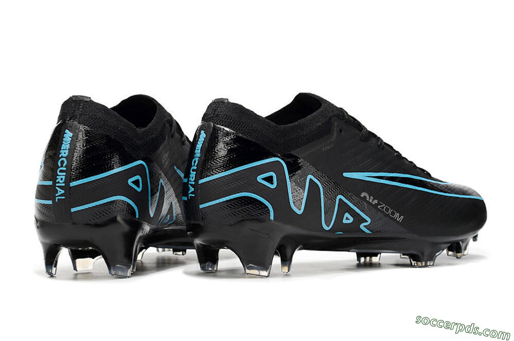 Nike Air Zoom Mercurial Vapor 15 Elite FG Low-Tops Football Boots - Black/Jade/Blue 6