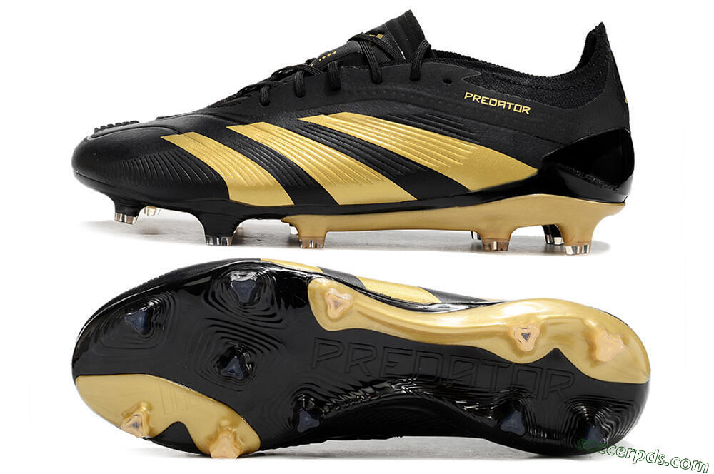 Adidas Predator 24 Elite FG Low-Tops Football Boots - Black/Gold 0