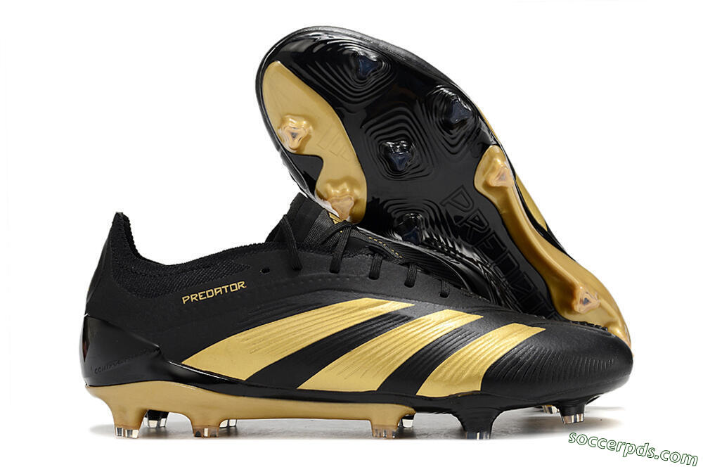 Adidas Predator 24 Elite FG Low-Tops Football Boots - Black/Gold 1