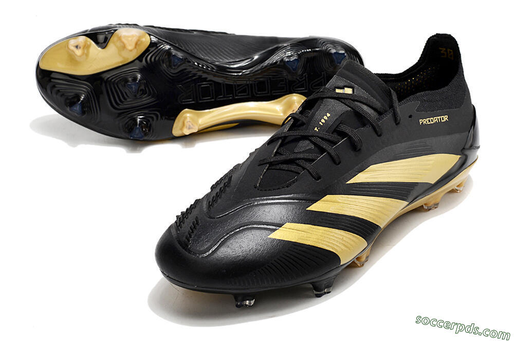 Adidas Predator 24 Elite FG Low-Tops Football Boots - Black/Gold 3