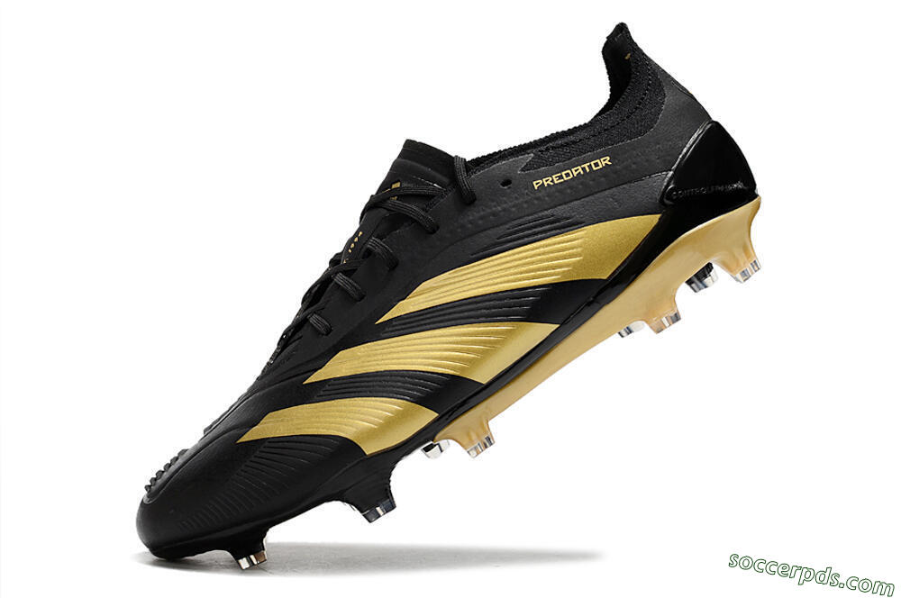 Adidas Predator 24 Elite FG Low-Tops Football Boots - Black/Gold 5