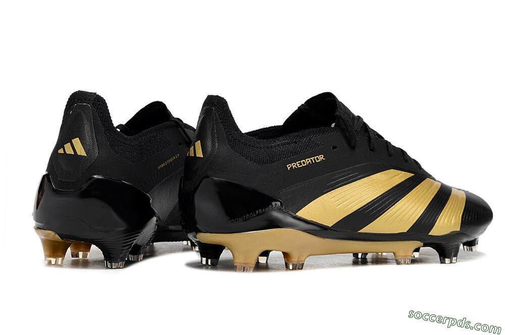 Adidas Predator 24 Elite FG Low-Tops Football Boots - Black/Gold 6