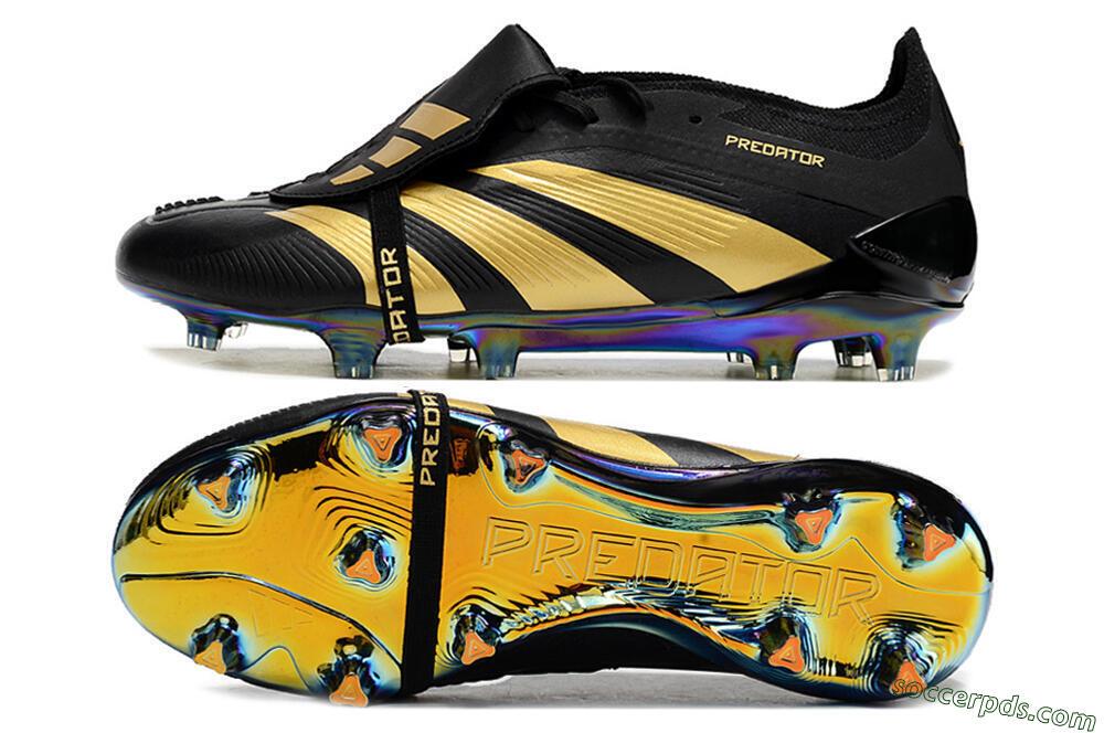 Adidas Predator Elite Foldover Tongue FG Low-Tops Football Boots - Black/Gold 0