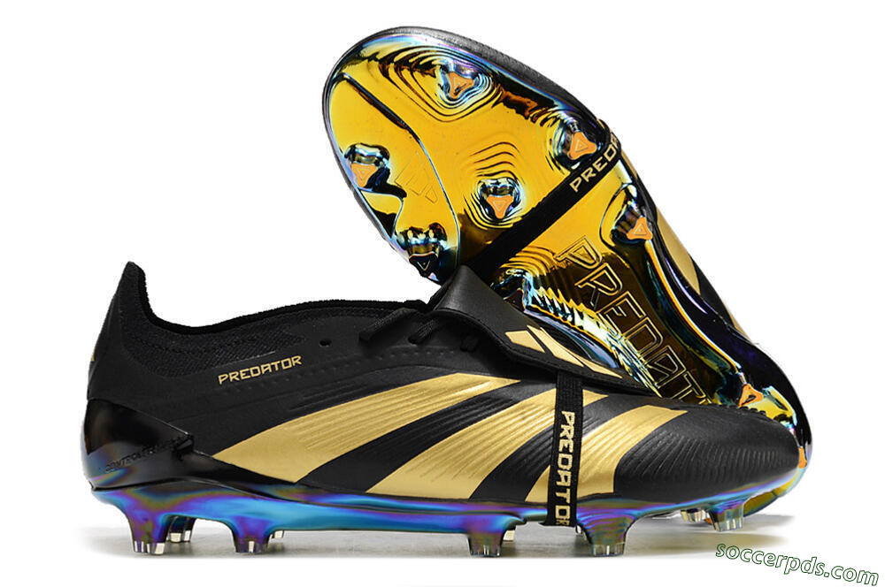 Adidas Predator Elite Foldover Tongue FG Low-Tops Football Boots - Black/Gold 1