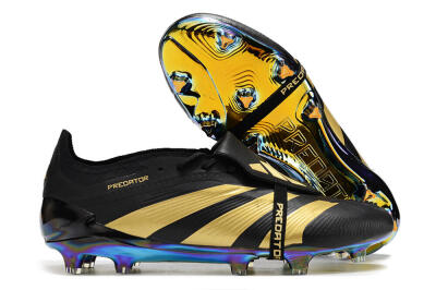 Adidas Predator Elite Foldover Tongue FG Low-Tops Football Boots - Black/Gold