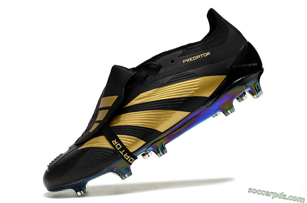 Adidas Predator Elite Foldover Tongue FG Low-Tops Football Boots - Black/Gold 5