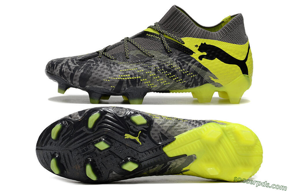 Puma Future 7 Ultimate FG Low-Tops Football Boots - Grey/Yellow/Black 0