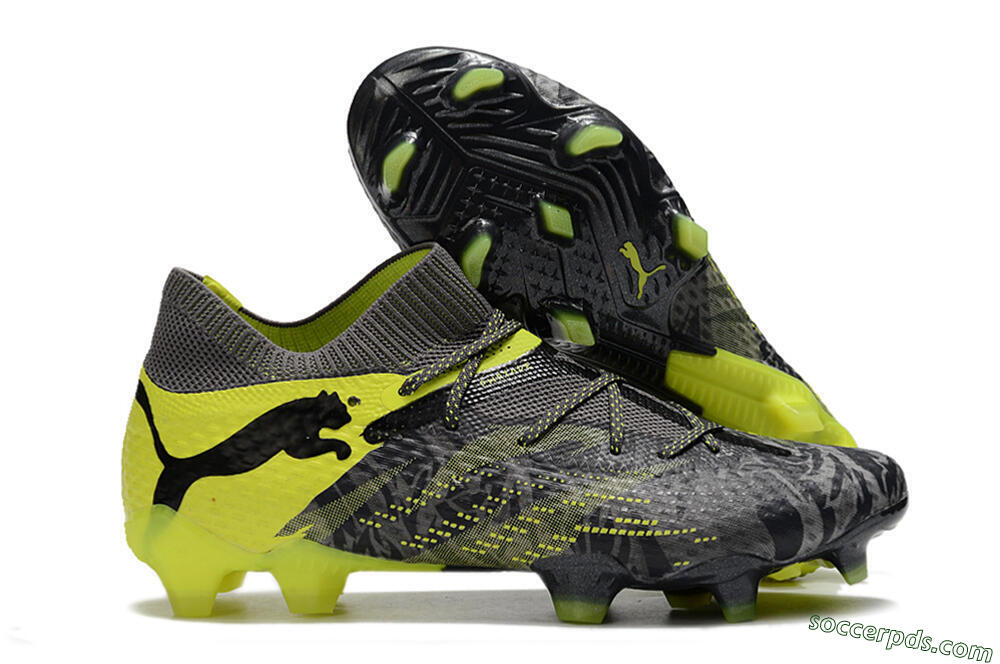 Puma Future 7 Ultimate FG Low-Tops Football Boots - Grey/Yellow/Black 1
