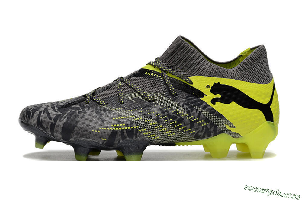 Puma Future 7 Ultimate FG Low-Tops Football Boots - Grey/Yellow/Black 2