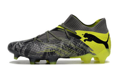 Puma Future 7 Ultimate FG Low-Tops Football Boots - Grey/Yellow/Black
