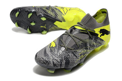 Puma Future 7 Ultimate FG Low-Tops Football Boots - Grey/Yellow/Black