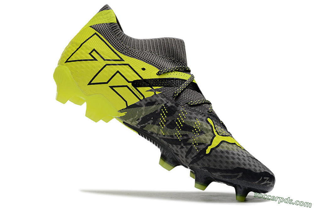 Puma Future 7 Ultimate FG Low-Tops Football Boots - Grey/Yellow/Black 4
