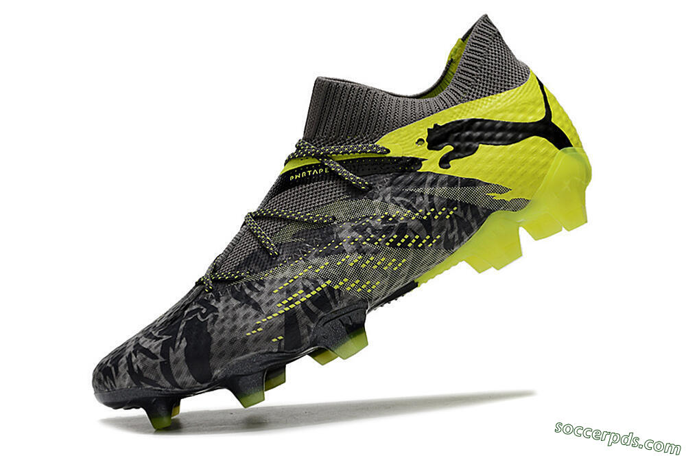 Puma Future 7 Ultimate FG Low-Tops Football Boots - Grey/Yellow/Black 5