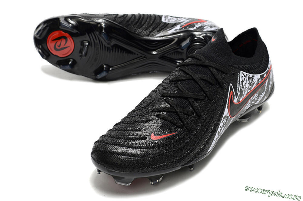 Nike Phantom Luna Elite NU FG Low-Tops Football Boots - Black/Red/White 3