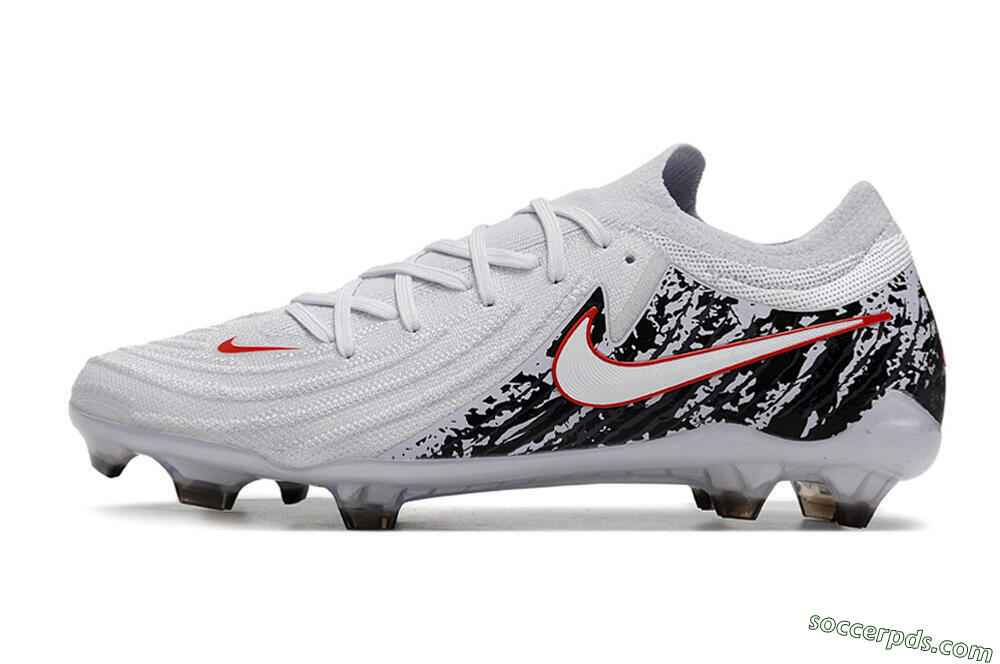 Nike Phantom Luna Elite NU FG Low-Tops Football Boots - White/Red/Black 2