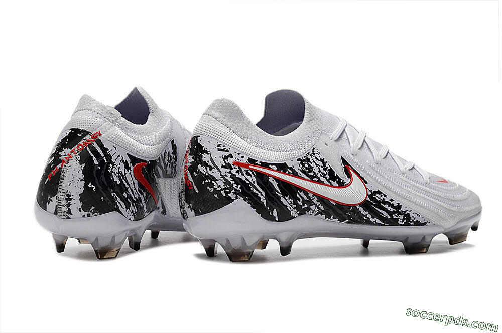 Nike Phantom Luna Elite NU FG Low-Tops Football Boots - White/Red/Black 6