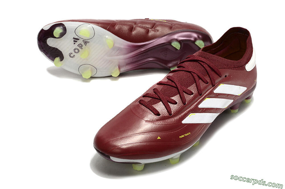 Adidas Copa Pure 2+ FG Low-Tops Football Boots - Red/White/Yellow 3