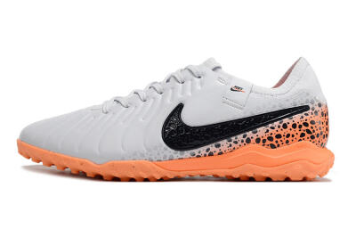 Nike Tiempo Legend 10 Pro TF Low-Tops Football Shoes - White/Black/Orange