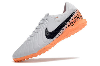 Nike Tiempo Legend 10 Pro TF Low-Tops Football Shoes - White/Black/Orange