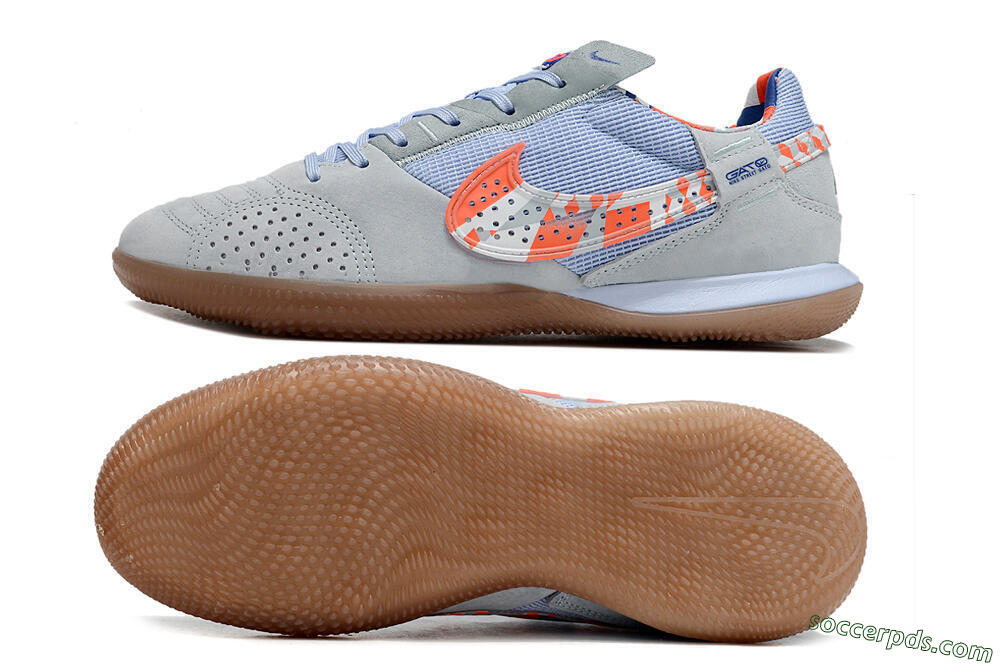 Nike Street Gato IC Low-Tops Football Shoes - Grey/Blue/Red/White 0