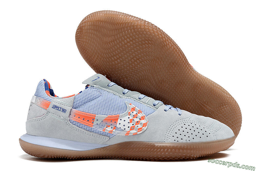 Nike Street Gato IC Low-Tops Football Shoes - Grey/Blue/Red/White 1