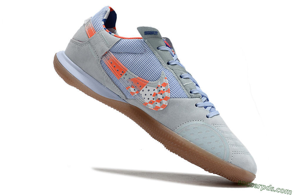 Nike Street Gato IC Low-Tops Football Shoes - Grey/Blue/Red/White 4