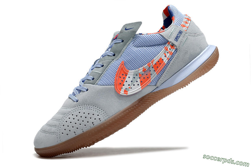 Nike Street Gato IC Low-Tops Football Shoes - Grey/Blue/Red/White 5