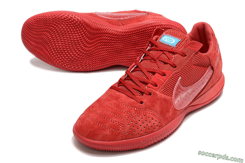 Nike Street Gato IC Low-Tops Football Shoes - Red/Red/Red 3