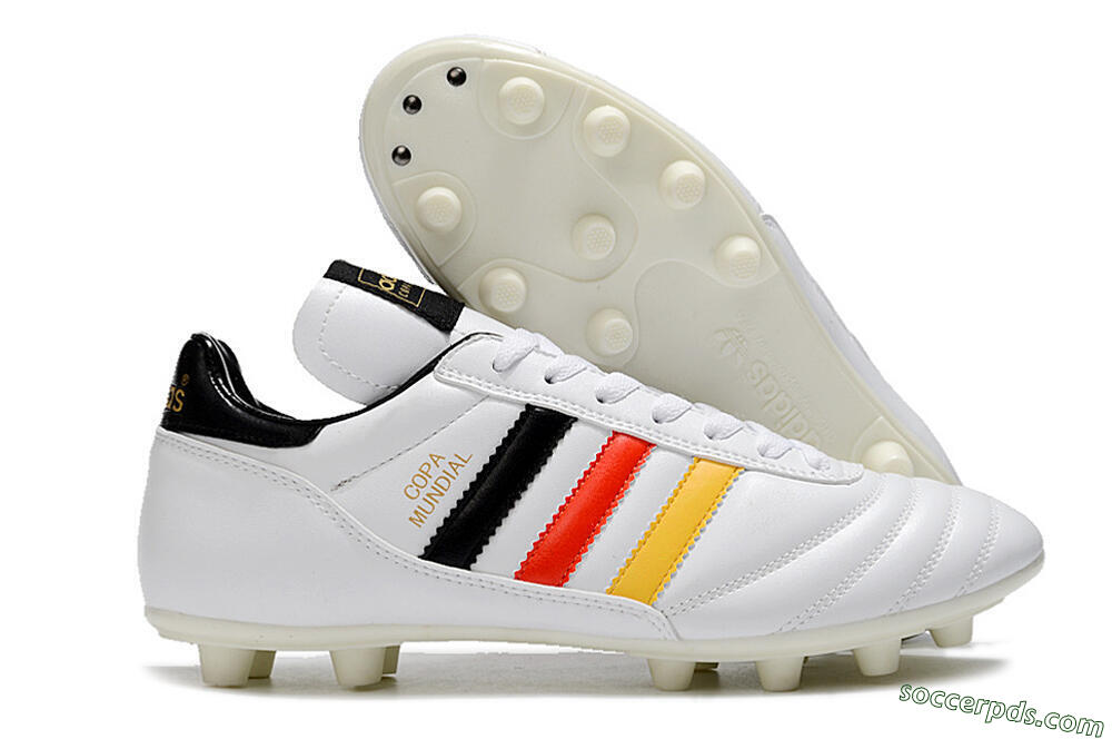 Adidas Copa Mundial FG Low-Tops Football Boots - White/Black/Red/Yellow 1