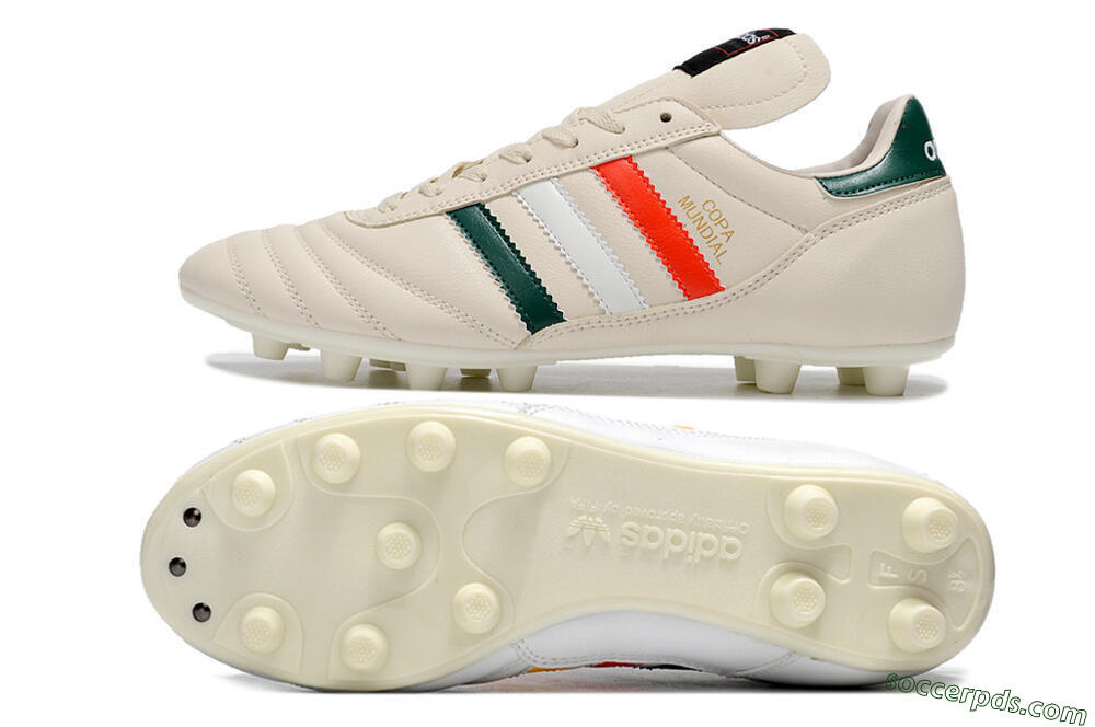 Adidas Copa Mundial FG Low-Tops Football Boots - Beige/Green/White/Red 0