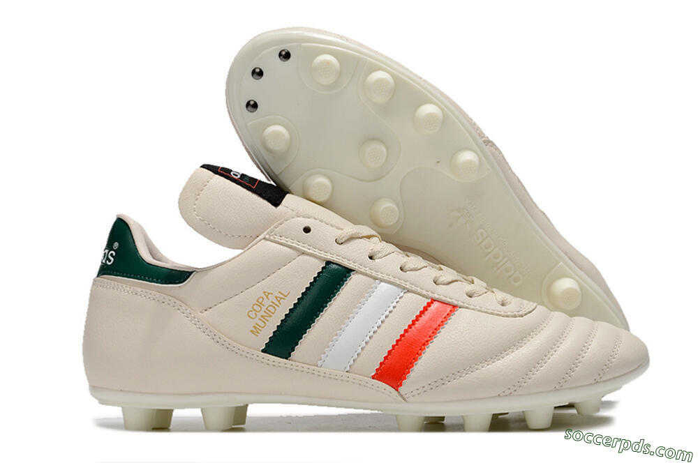 Adidas Copa Mundial FG Low-Tops Football Boots - Beige/Green/White/Red 1