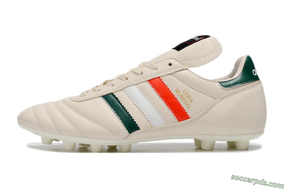 Adidas Copa Mundial FG Low-Tops Football Boots - Beige/Green/White/Red 2