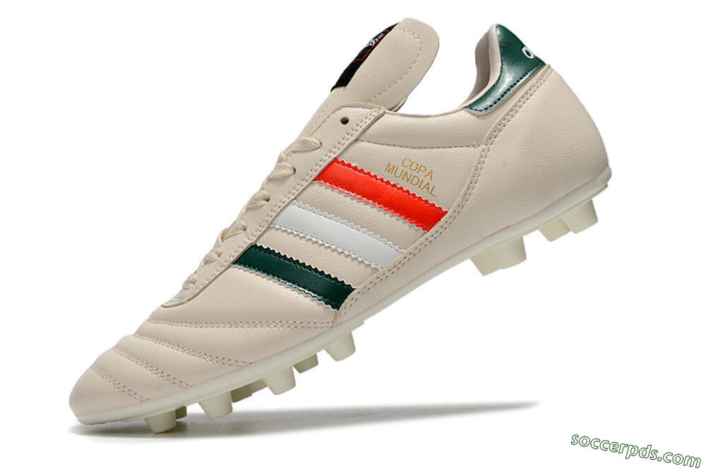 Adidas Copa Mundial FG Low-Tops Football Boots - Beige/Green/White/Red 5