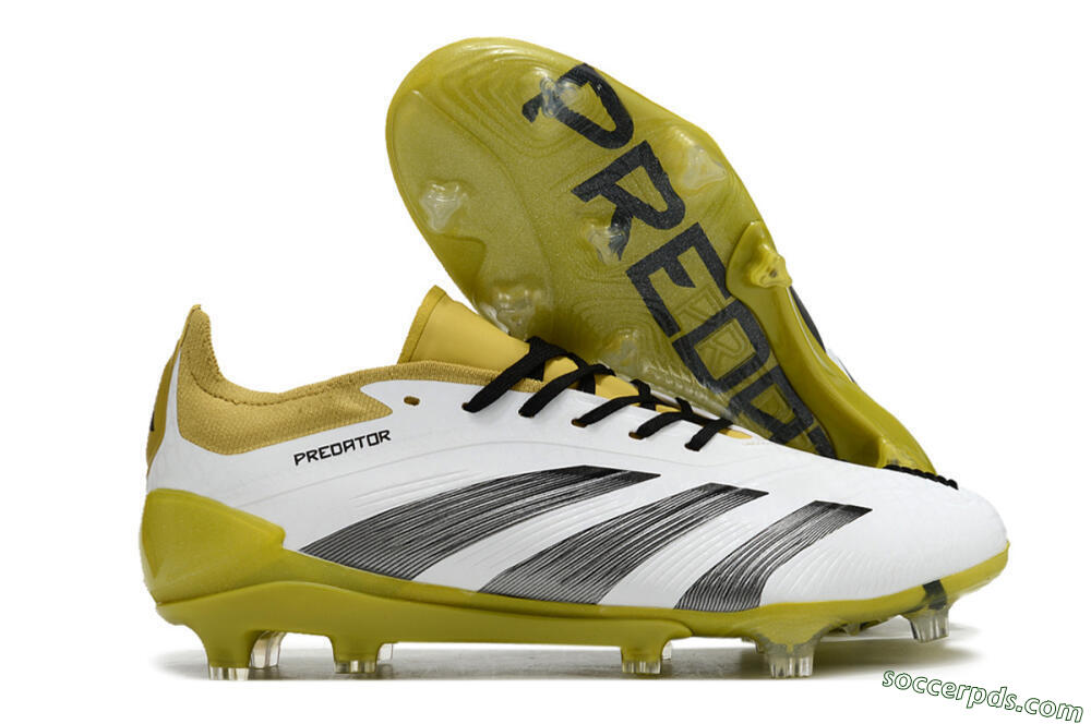 Adidas Predator Accuracy FG Low-Tops Football Boots - White/Black/Yellow 1