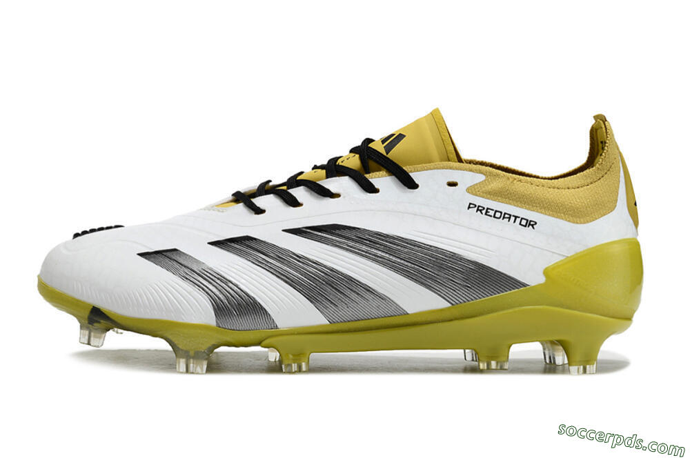 Adidas Predator Accuracy FG Low-Tops Football Boots - White/Black/Yellow 2