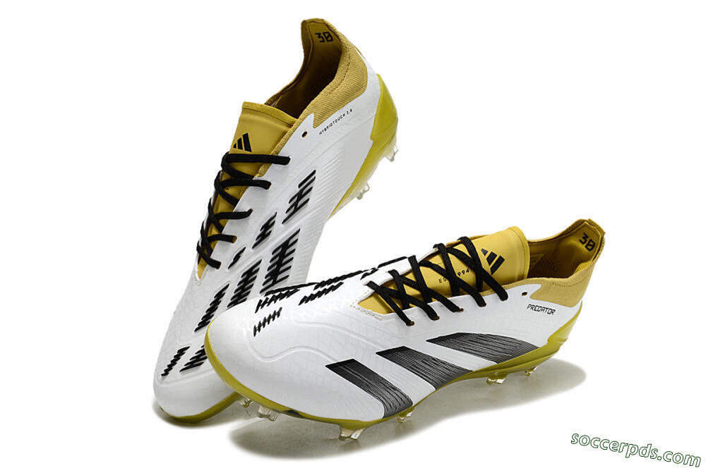 Adidas Predator Accuracy FG Low-Tops Football Boots - White/Black/Yellow 3