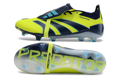 Adidas Predator Elite Foldover Tongue FG Low-Tops Football Boots - Yellow/Blue/Jade