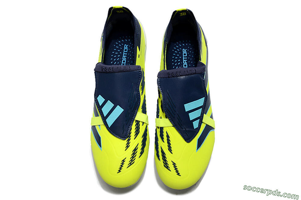 Adidas Predator Elite Foldover Tongue FG Low-Tops Football Boots - Yellow/Blue/Jade 4